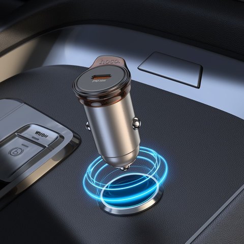 Автомобильное зарядное устройство Hoco NZ16, черное, Power Delivery (PD), c кабелем USB тип-C к USB тип-C, 30 Вт, 1 порт, 12-24 B, #6942007644730 Превью 5