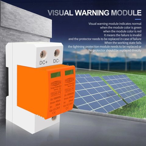 Устройства защиты от импульсных перенапряжений TOMZN TZG40-PV, 2P, 500 В, PV Превью 4