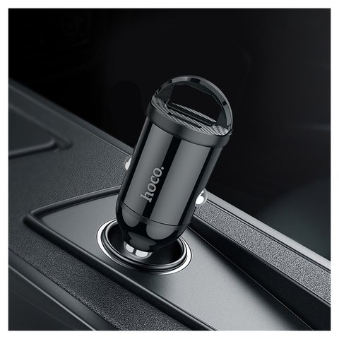 Автомобильное зарядное устройство Hoco NZ2, черное, Fast Charge, 30 Вт, 2 порта, 12-24 B Превью 1
