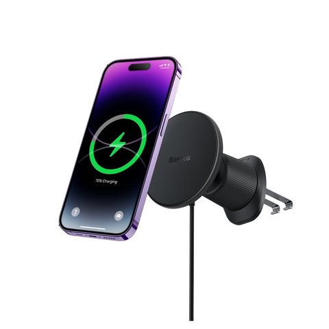 Автомобильный держатель Baseus CW01 Magnetic Claw Edition, черный, на дефлектор, магнитный, с беспроводной зарядкой, 15 Вт, #C40141001111-00 Превью 1