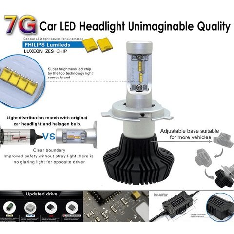 Car LED Headlamp Kit UP-7HL-H8W-4000Lm (H8, 4000 lm, cold white) Preview 2