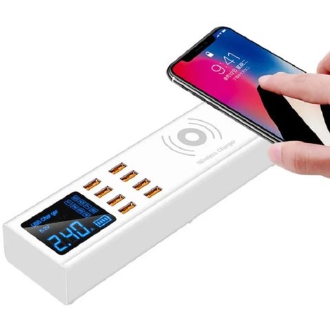 Сетевое зарядное устройство Sunshine SS-309WD , 40 Вт, Quick Charge, с беспроводной зарядкой, 8 портов Превью 1