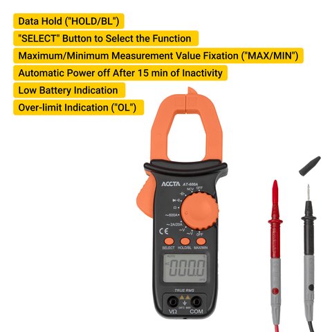 Pinza amperimétrica Accta AT-600A Vista previa  2