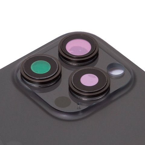Panel trasero de carcasa puede usarse con iPhone 16 Pro, negra, con vidrio de cámara, Original (PRC), black titanium Vista previa  1