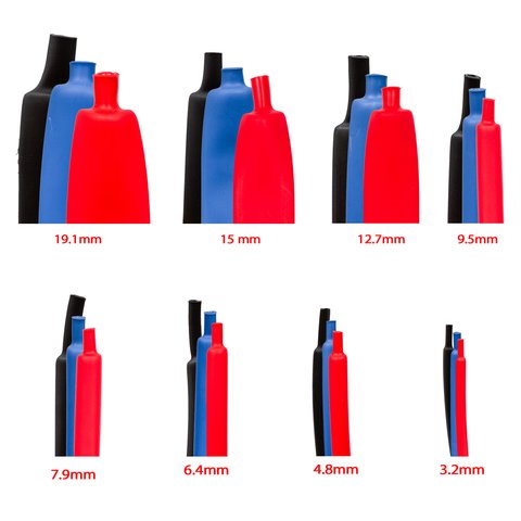 Термозбіжна трубка, 1 м, 4,8 мм, чорна, з клеєм Прев'ю 1