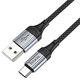 USB кабель Hoco X102, USB тип-C, USB тип-A, 100 см, 3 A, чорний, в нейлоновому обплетенні, #6942007608770 Прев'ю 2